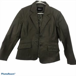 Metrostyle Olive Green Leather Jacket 10P